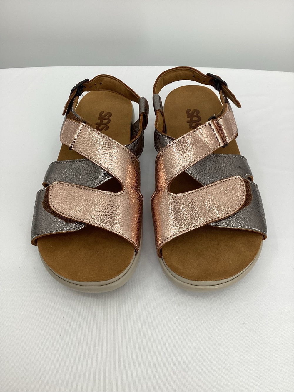 SAS Huggy Metallic Hook and Loop Adjustable Sandals